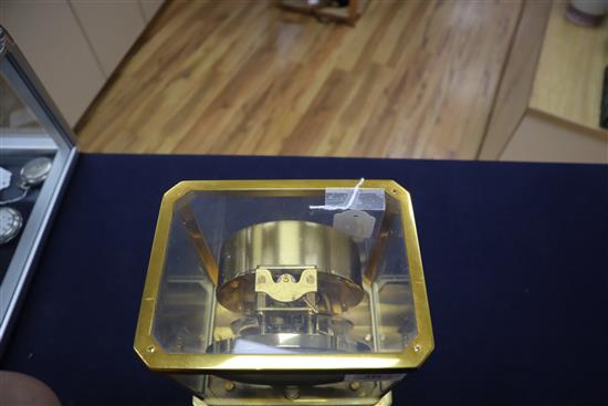 A Jaegar Le Coultre gilt brass Atmos clock height 24cm